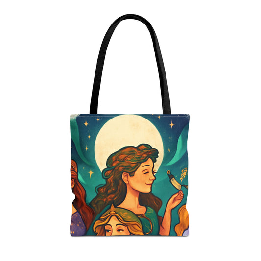 Mystical Journey Tote Bag - Stylish, Artful Carry-All for Everyday, Festivals, and Gift Giving