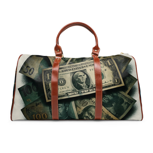 Money Design Waterproof Travel Bag - Stylish Duffle for Adventurers, Weekenders, & Travelers, Perfect Gift for Him or Her, Vacation [...]