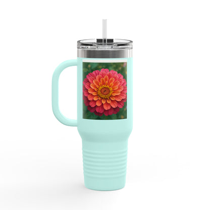 Floral Design Insulated Travel Mug, 40oz, Perfect for Travel, Coffee Lover Gift, Birthday, Floral Mug, Eco-Friendly Drinkware