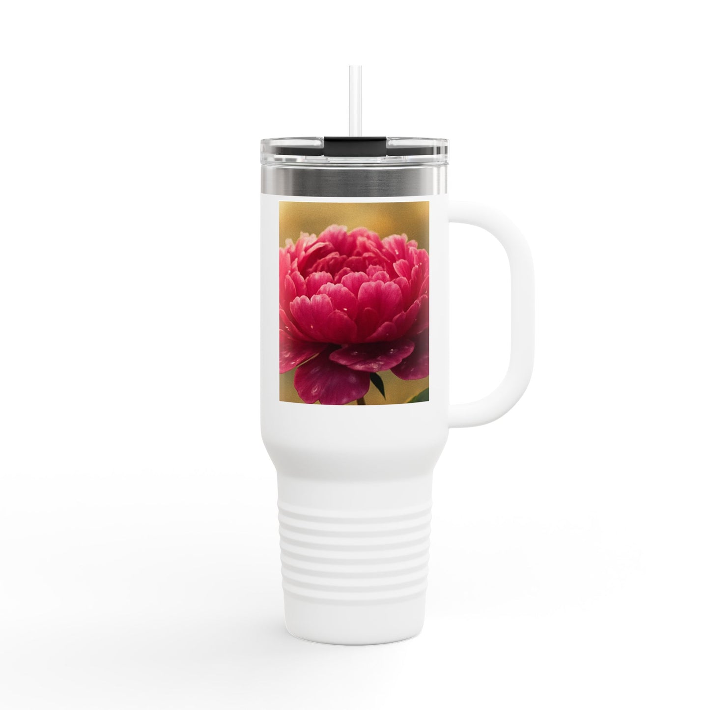 Floral Design Insulated Travel Mug, 40oz, Perfect for Travel, Coffee Lover Gift, Birthday, Floral Mug, Eco-Friendly Drinkware