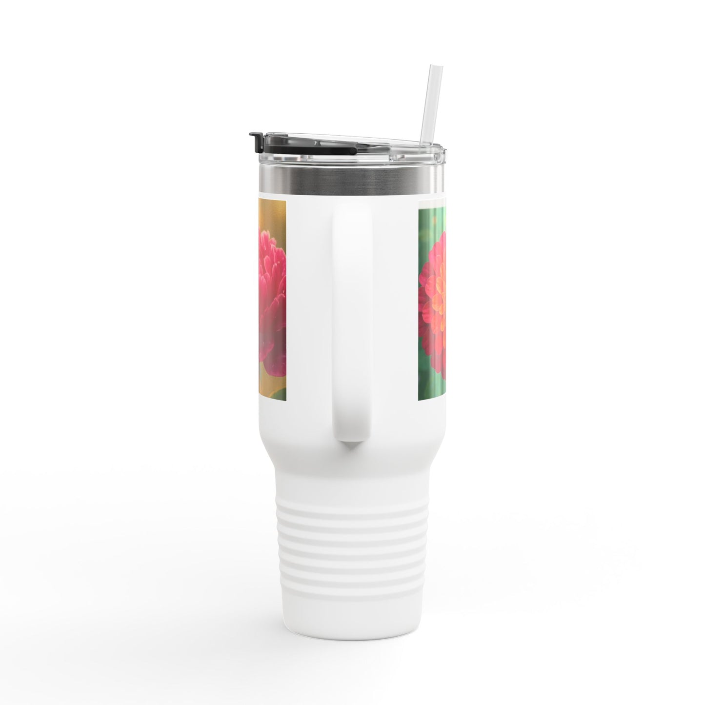 Floral Design Insulated Travel Mug, 40oz, Perfect for Travel, Coffee Lover Gift, Birthday, Floral Mug, Eco-Friendly Drinkware