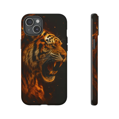 Phone Case - Flaming Tiger Tough Case
