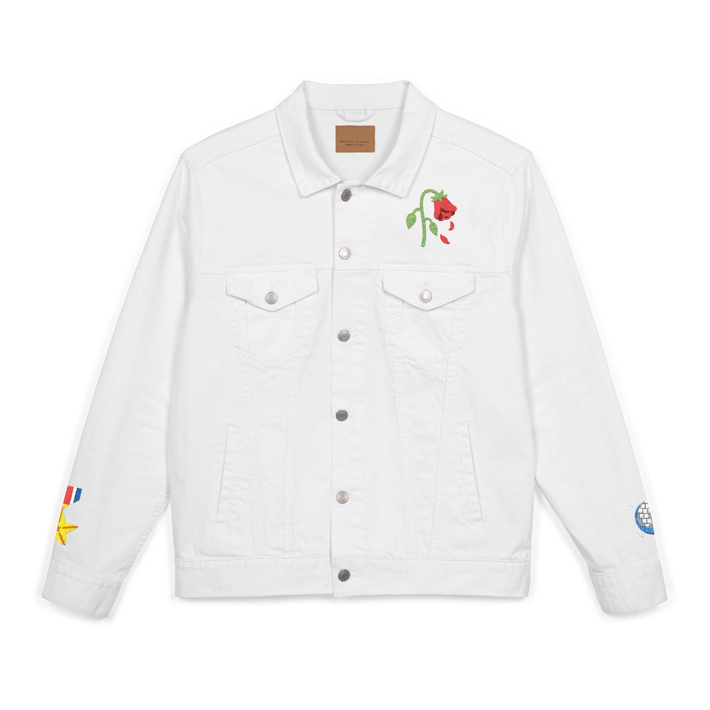 Chic Embroidered Denim Jacket, Unisex Casual Outerwear, Trendy Summer Layering, Unique Gift for Her/Him, Perfect for Festivals and [...]