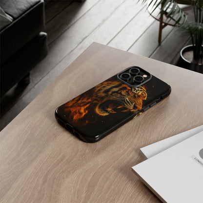 Phone Case - Flaming Tiger Tough Case