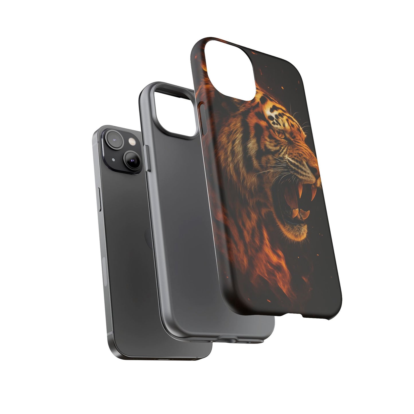 Phone Case - Flaming Tiger Tough Case