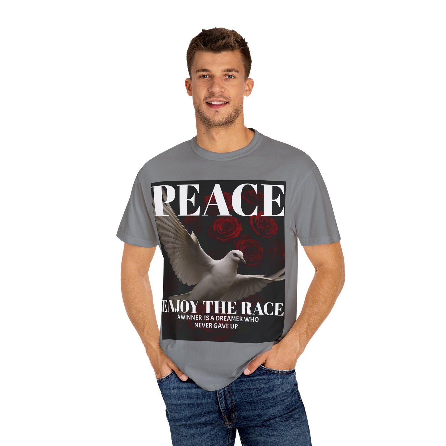 Peace & Inspiration Graphic T-Shirt, Unisex Tee for Dreamers, Motivational Apparel, Gift for Spiritual Seekers, Casual Wear