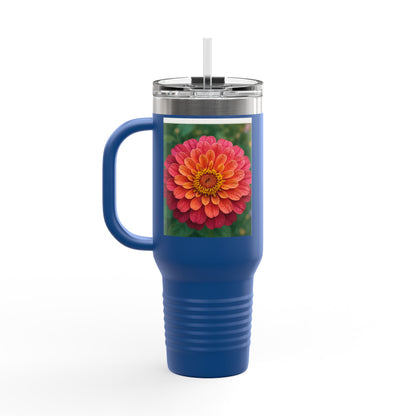Floral Design Insulated Travel Mug, 40oz, Perfect for Travel, Coffee Lover Gift, Birthday, Floral Mug, Eco-Friendly Drinkware