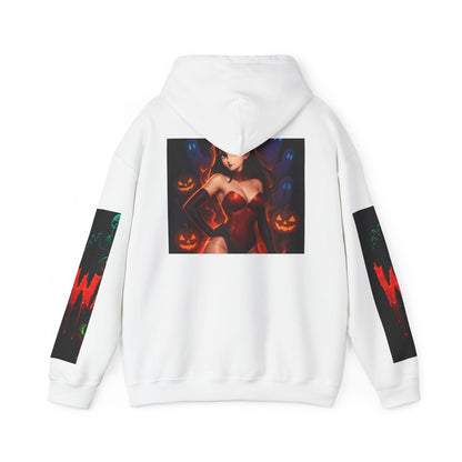 Halloween-Inspired Unisex Hoodie, Cozy Fall Wear, Perfect for Costume Parties, Spooky Season Fashion, Screen-Printed Sweatshirt