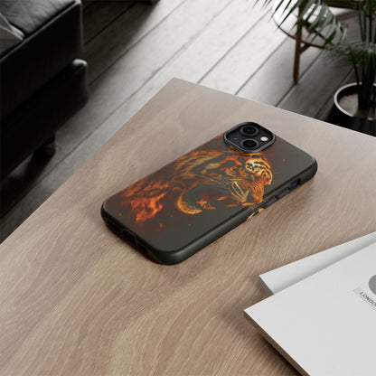 Phone Case - Flaming Tiger Tough Case
