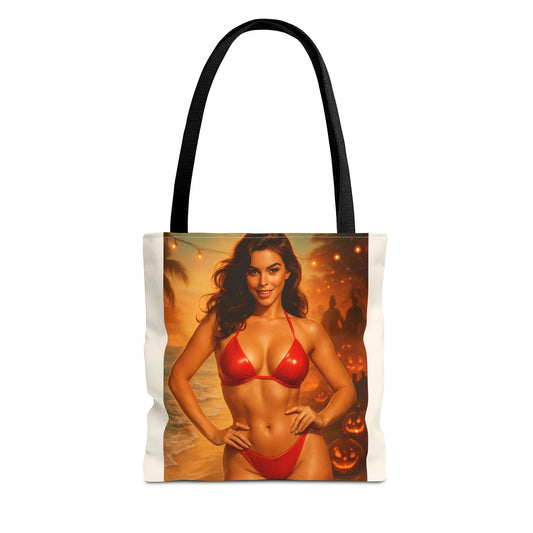 Spooky Beach Vibes Tote Bag, Halloween Beach Bag, Summer Tote, Fun Halloween Gift, Fashionable Carryall