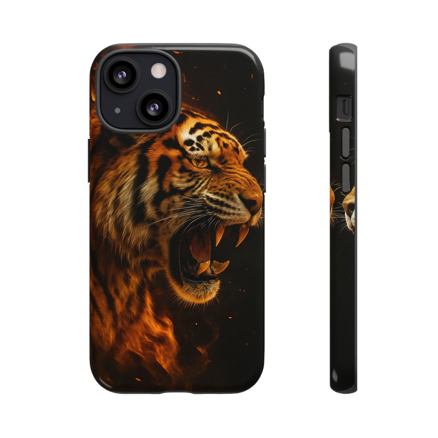 Phone Case - Flaming Tiger Tough Case