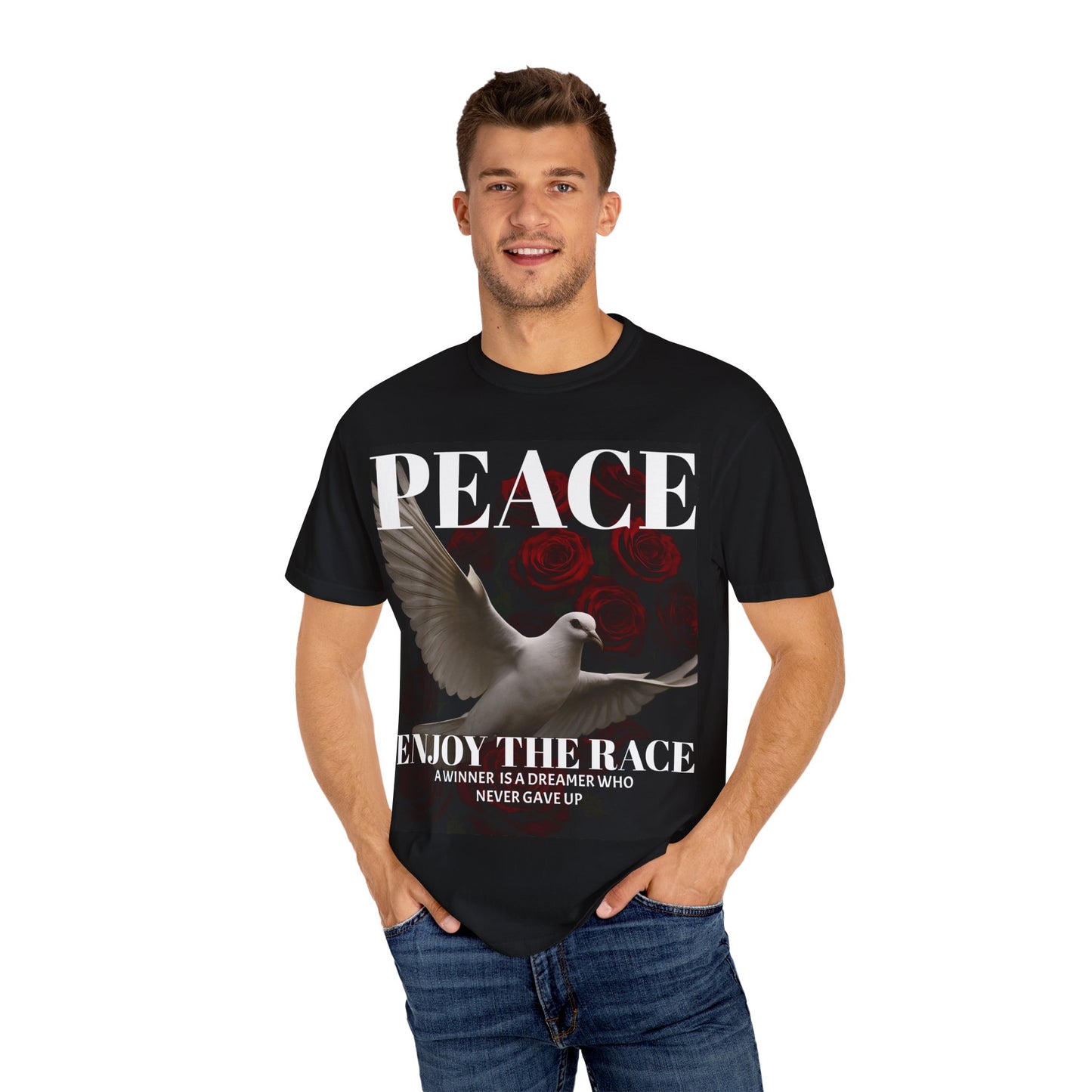 Peace & Inspiration Graphic T-Shirt, Unisex Tee for Dreamers, Motivational Apparel, Gift for Spiritual Seekers, Casual Wear