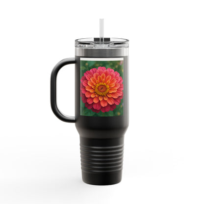 Floral Design Insulated Travel Mug, 40oz, Perfect for Travel, Coffee Lover Gift, Birthday, Floral Mug, Eco-Friendly Drinkware