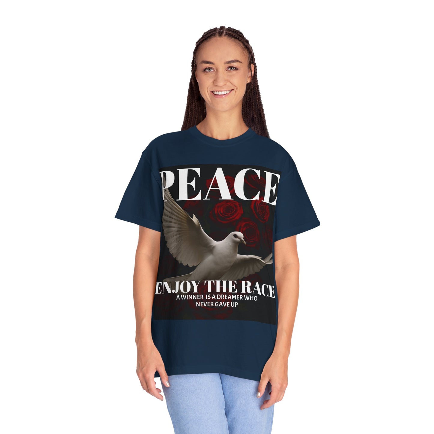 Peace & Inspiration Graphic T-Shirt, Unisex Tee for Dreamers, Motivational Apparel, Gift for Spiritual Seekers, Casual Wear