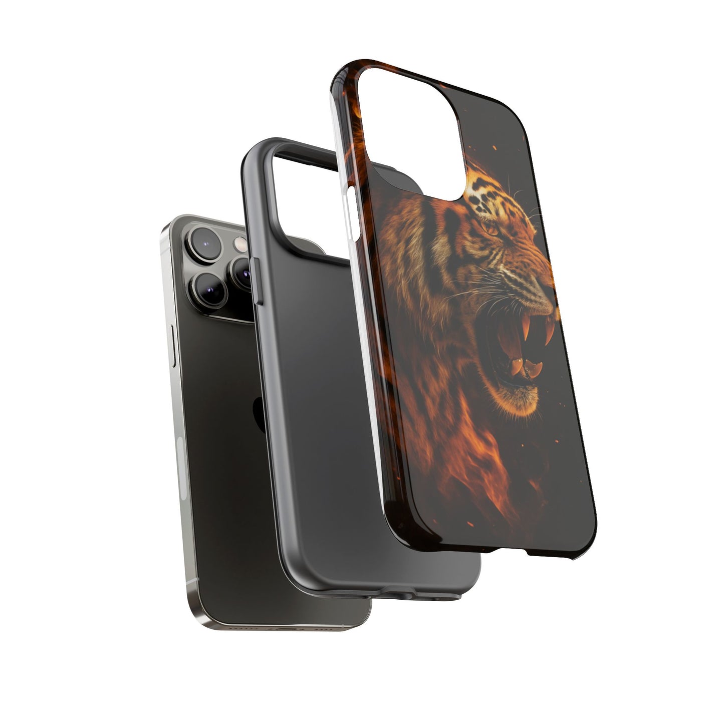 Phone Case - Flaming Tiger Tough Case