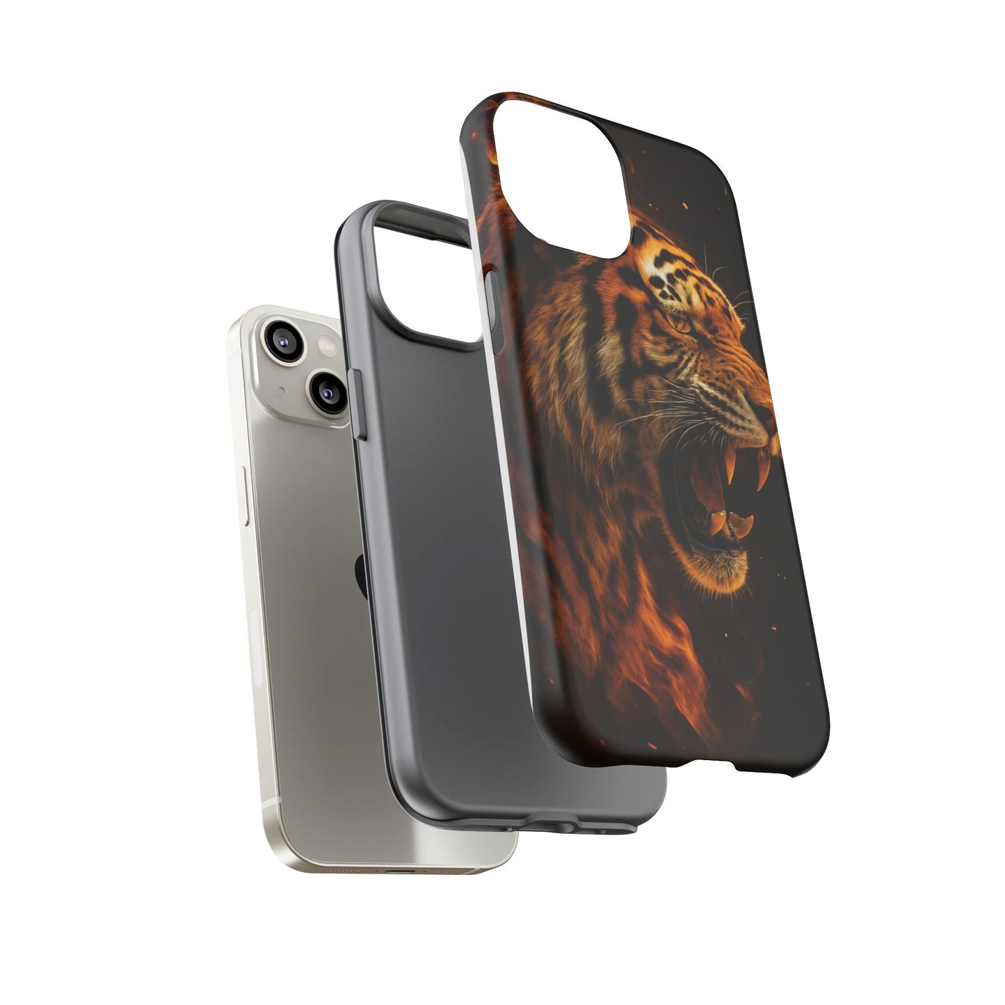 Phone Case - Flaming Tiger Tough Case