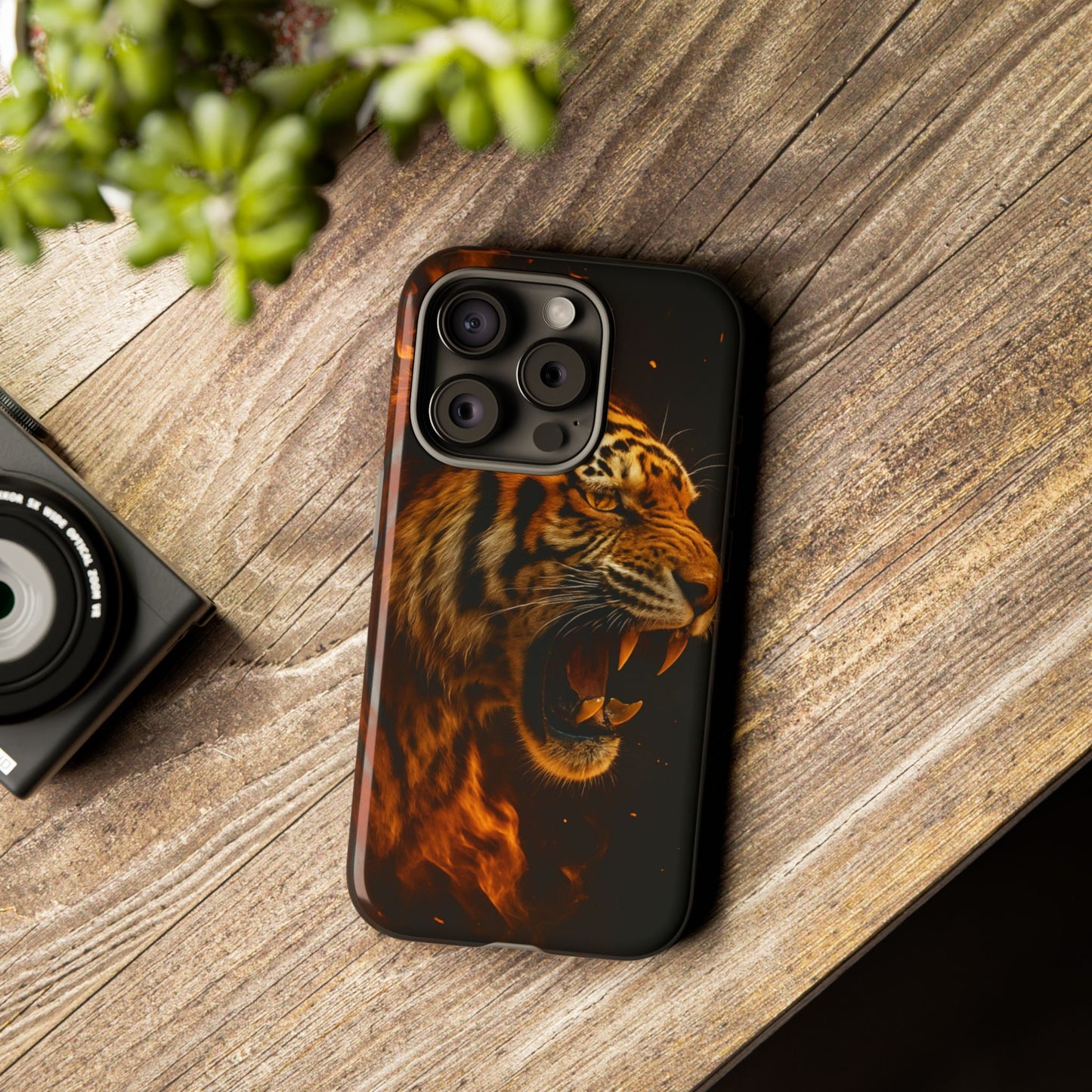 Phone Case - Flaming Tiger Tough Case