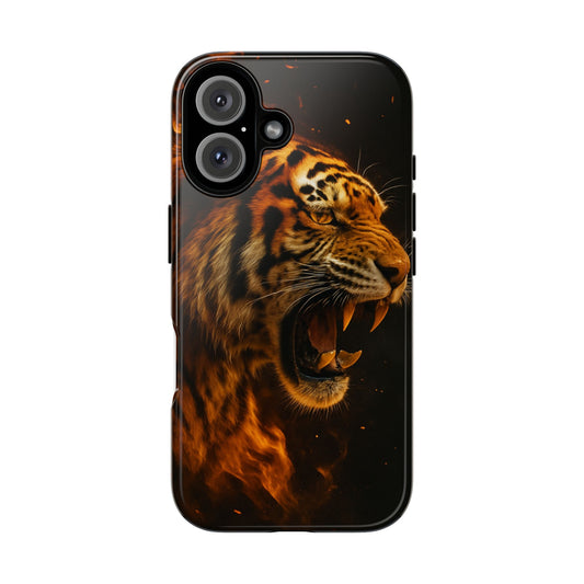 Phone Case - Flaming Tiger Tough Case