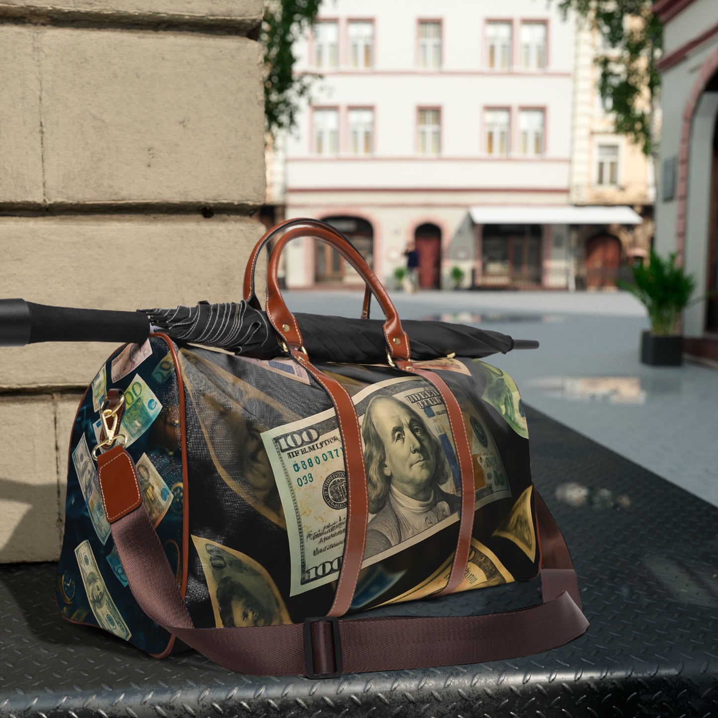 Stylish Money Design Waterproof Travel Bag, Travel Duffel for Weekend Trips, Gym Bag, Vacation Essentials, Gift for Travelers