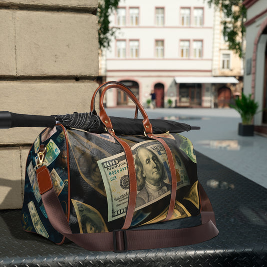Stylish Money Design Waterproof Travel Bag, Travel Duffel for Weekend Trips, Gym Bag, Vacation Essentials, Gift for Travelers
