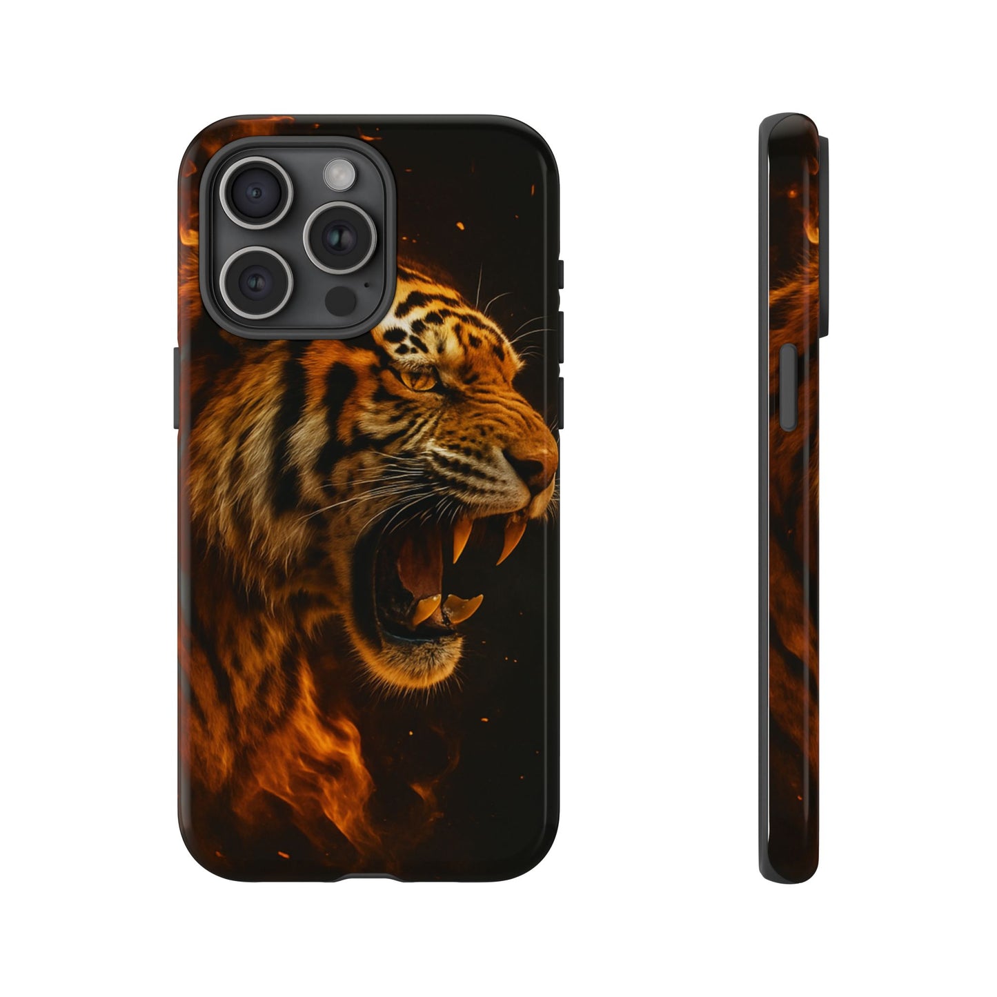 Phone Case - Flaming Tiger Tough Case