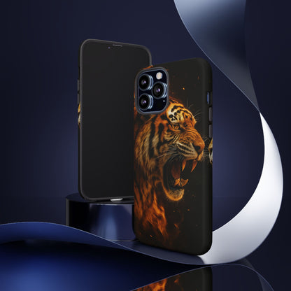 Phone Case - Flaming Tiger Tough Case
