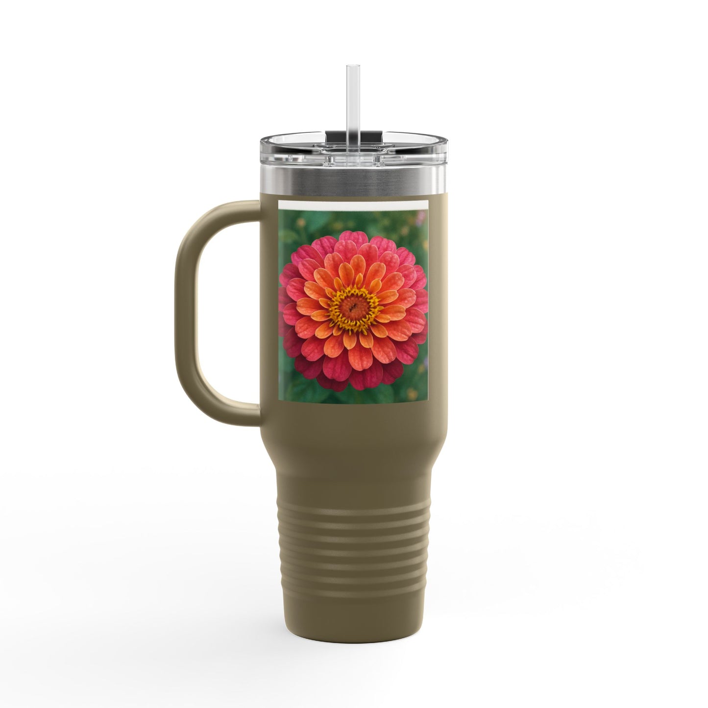 Floral Design Insulated Travel Mug, 40oz, Perfect for Travel, Coffee Lover Gift, Birthday, Floral Mug, Eco-Friendly Drinkware