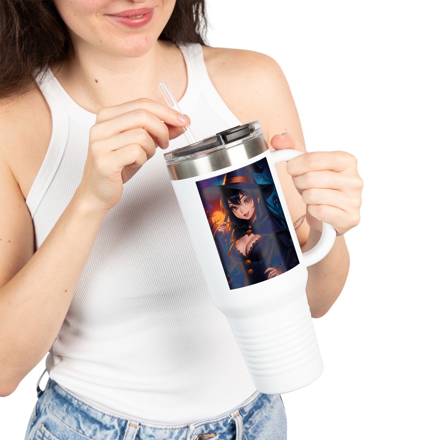 Magical Insulated Travel Mug, 40oz - Perfect for Hot Beverages, Witch Themed Mug, Coffee Tumbler, Gifts for Halloween & Autumn