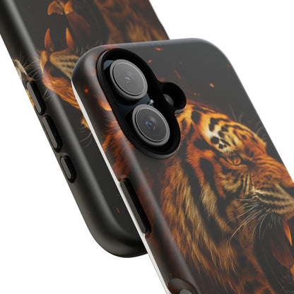 Phone Case - Flaming Tiger Tough Case