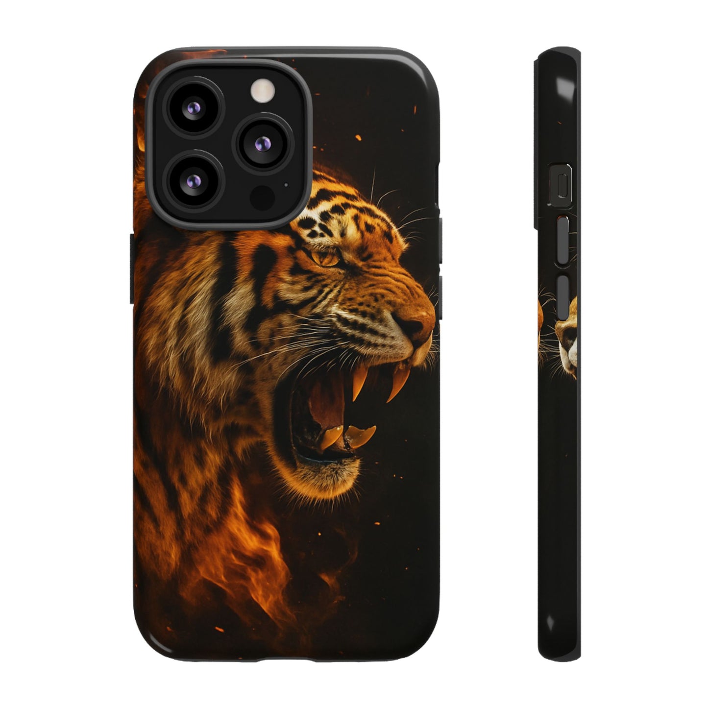 Phone Case - Flaming Tiger Tough Case