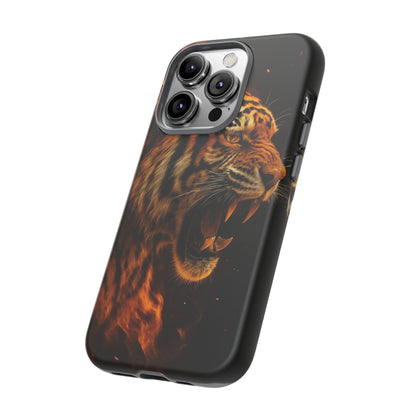 Phone Case - Flaming Tiger Tough Case