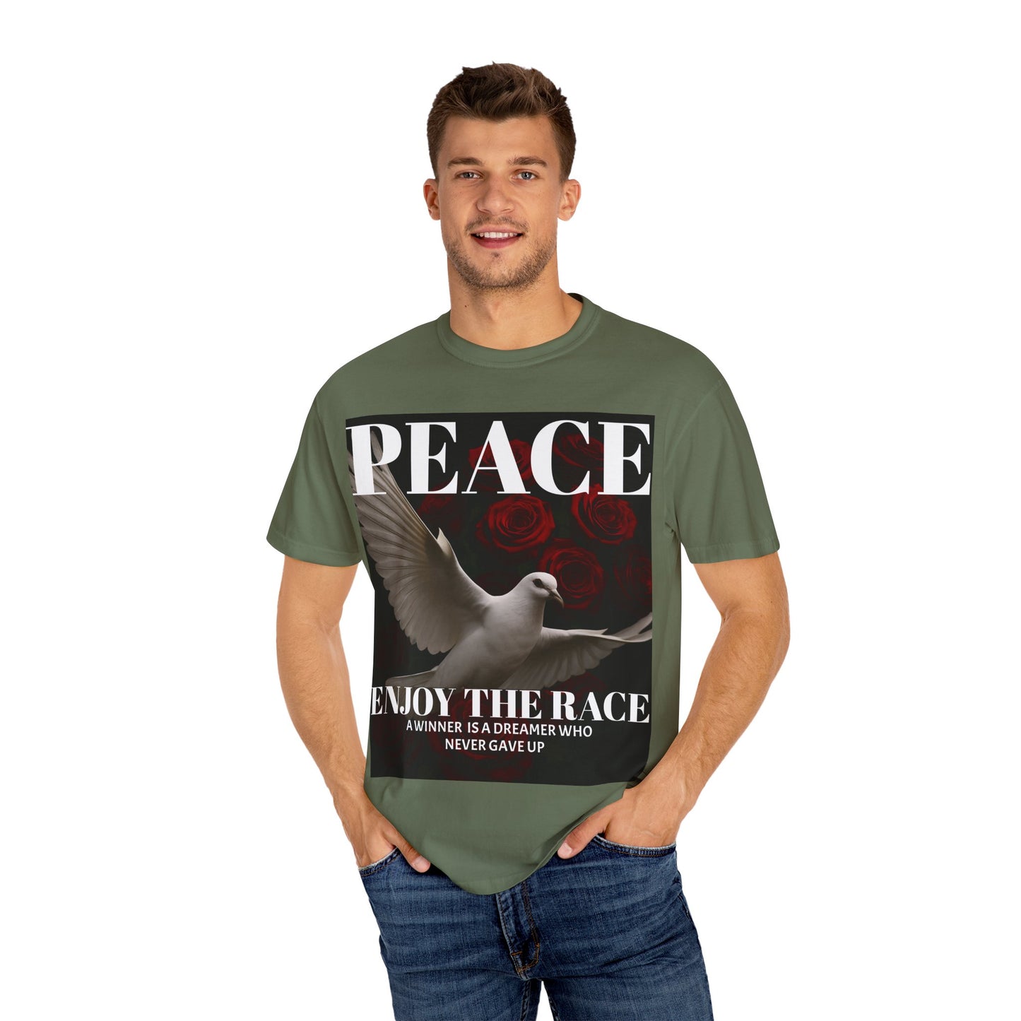 Peace & Inspiration Graphic T-Shirt, Unisex Tee for Dreamers, Motivational Apparel, Gift for Spiritual Seekers, Casual Wear