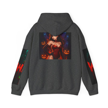 Halloween-Inspired Unisex Hoodie, Cozy Fall Wear, Perfect for Costume Parties, Spooky Season Fashion, Screen-Printed Sweatshirt