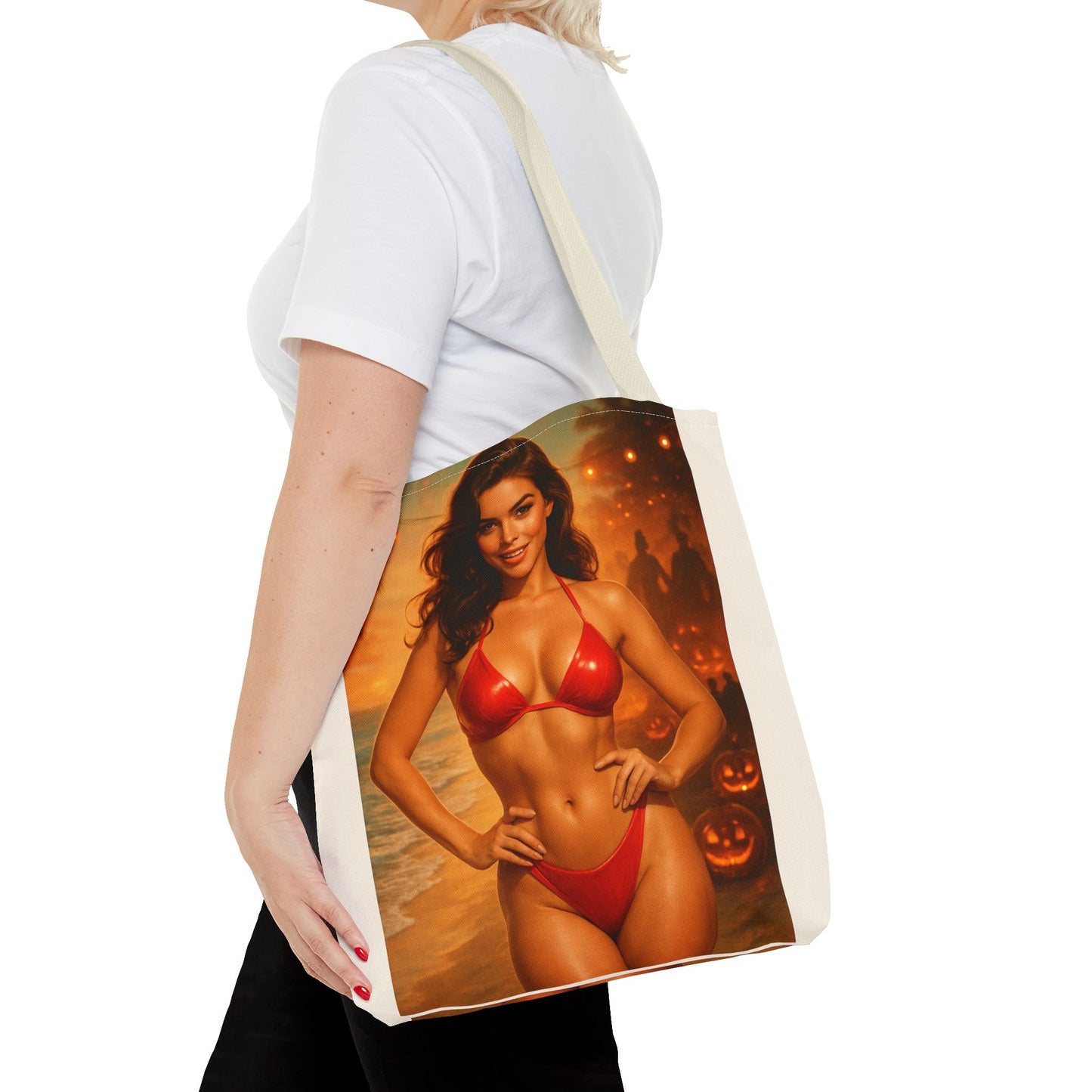 Spooky Beach Vibes Tote Bag, Halloween Beach Bag, Summer Tote, Fun Halloween Gift, Fashionable Carryall