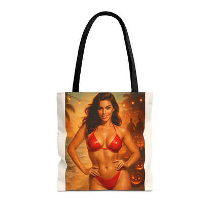 Spooky Beach Vibes Tote Bag, Halloween Beach Bag, Summer Tote, Fun Halloween Gift, Fashionable Carryall