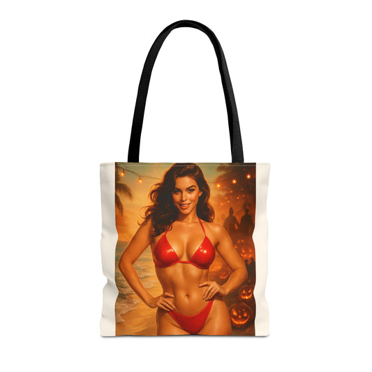 Spooky Beach Vibes Tote Bag, Halloween Beach Bag, Summer Tote, Fun Halloween Gift, Fashionable Carryall