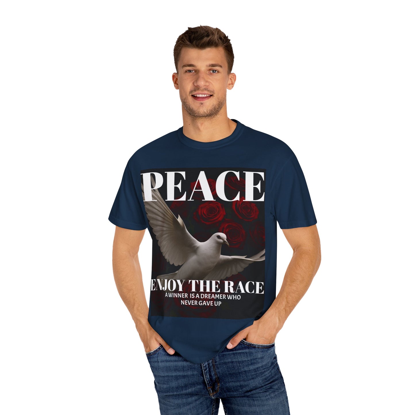 Peace & Inspiration Graphic T-Shirt, Unisex Tee for Dreamers, Motivational Apparel, Gift for Spiritual Seekers, Casual Wear