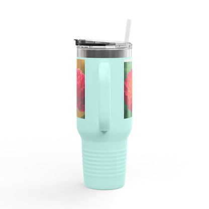 Floral Design Insulated Travel Mug, 40oz, Perfect for Travel, Coffee Lover Gift, Birthday, Floral Mug, Eco-Friendly Drinkware