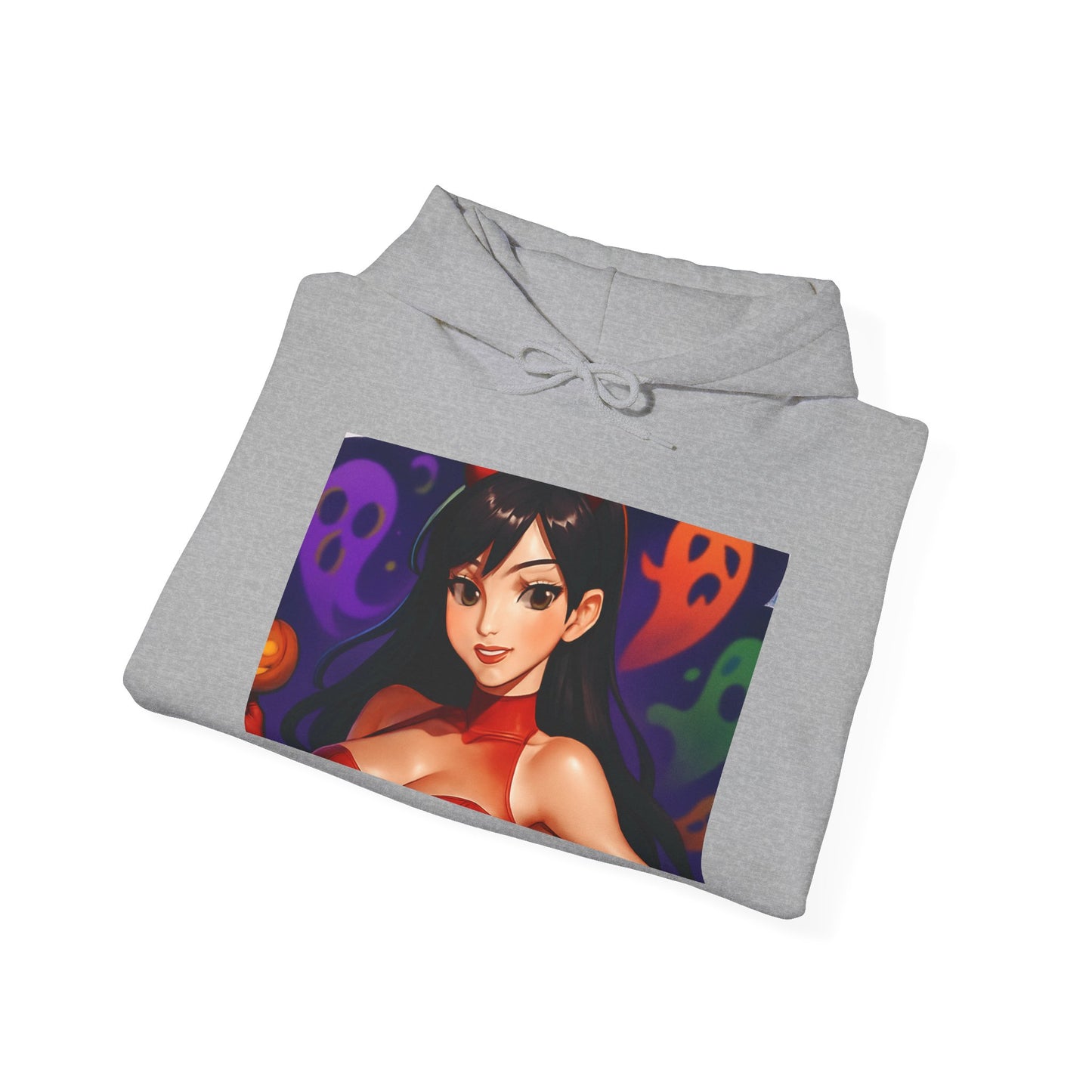 Halloween-Inspired Unisex Hoodie, Cozy Fall Wear, Perfect for Costume Parties, Spooky Season Fashion, Screen-Printed Sweatshirt