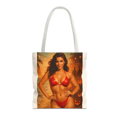 Spooky Beach Vibes Tote Bag, Halloween Beach Bag, Summer Tote, Fun Halloween Gift, Fashionable Carryall