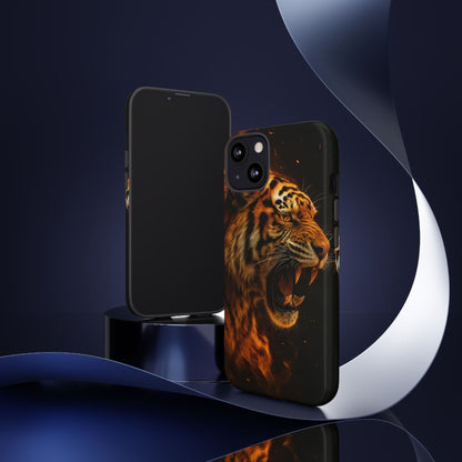 Phone Case - Flaming Tiger Tough Case
