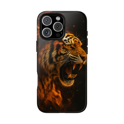 Phone Case - Flaming Tiger Tough Case