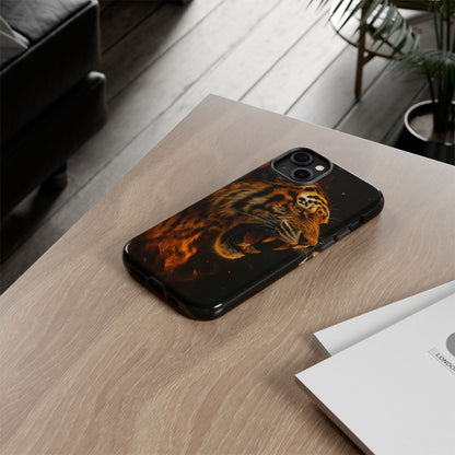 Phone Case - Flaming Tiger Tough Case