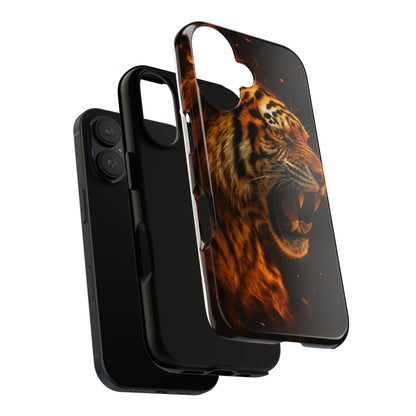 Phone Case - Flaming Tiger Tough Case