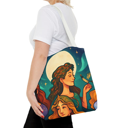Mystical Journey Tote Bag - Stylish, Artful Carry-All for Everyday, Festivals, and Gift Giving