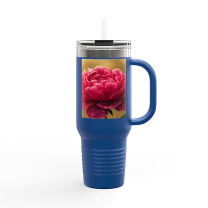 Floral Design Insulated Travel Mug, 40oz, Perfect for Travel, Coffee Lover Gift, Birthday, Floral Mug, Eco-Friendly Drinkware