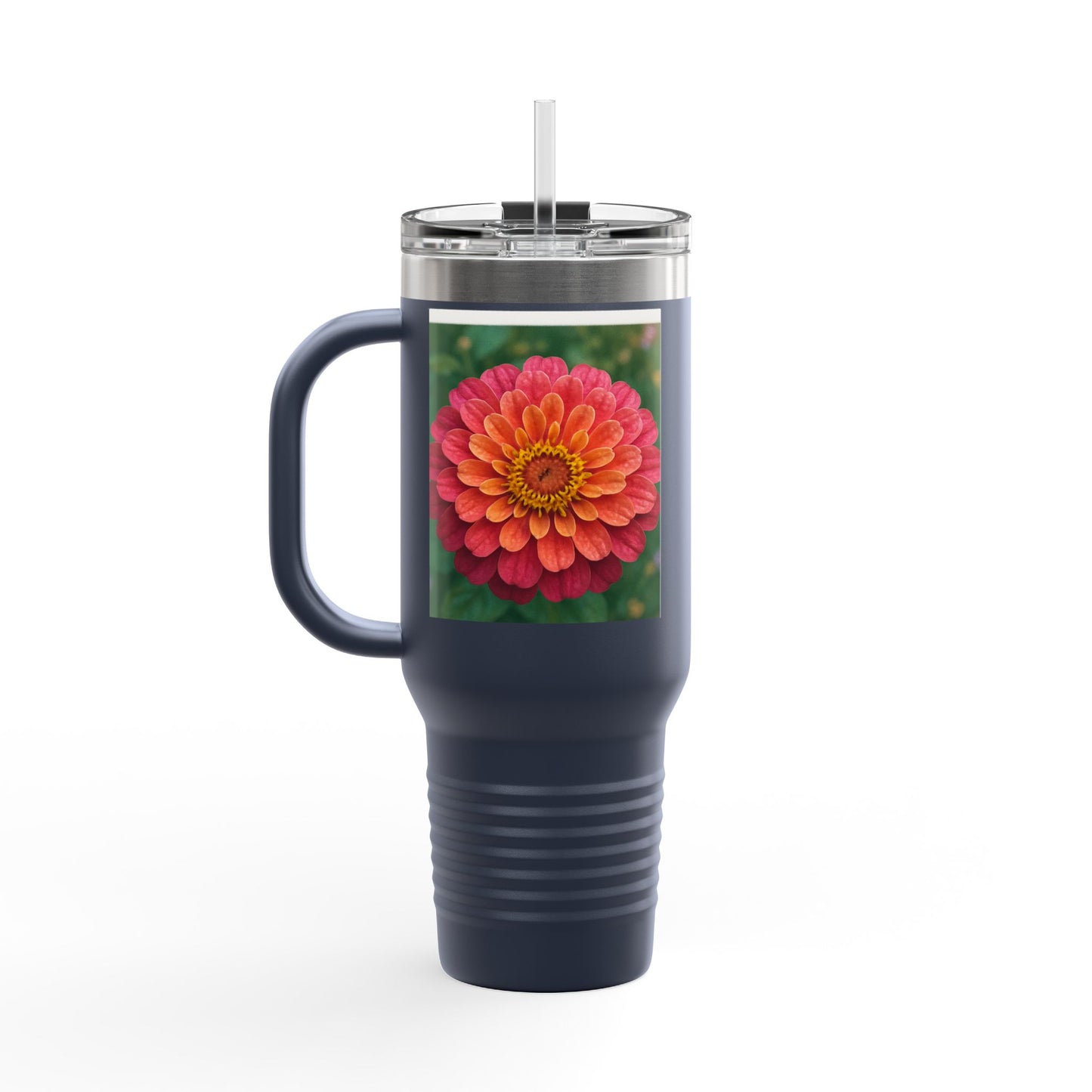 Floral Design Insulated Travel Mug, 40oz, Perfect for Travel, Coffee Lover Gift, Birthday, Floral Mug, Eco-Friendly Drinkware