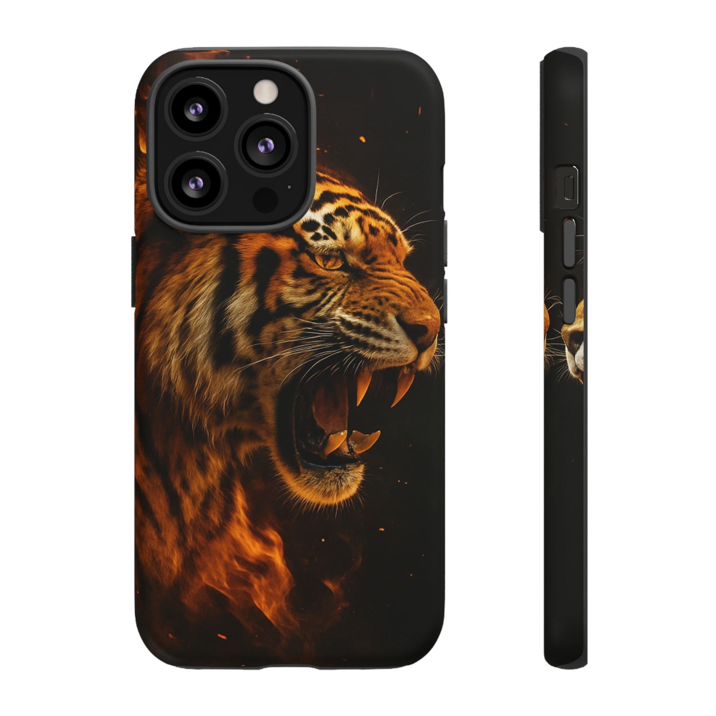 Phone Case - Flaming Tiger Tough Case