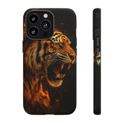 Phone Case - Flaming Tiger Tough Case
