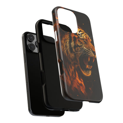 Phone Case - Flaming Tiger Tough Case